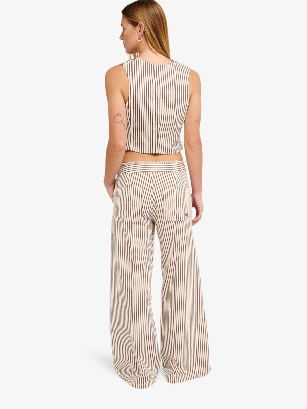 Rough Around Edges Pantalon à rayures Noir Femme