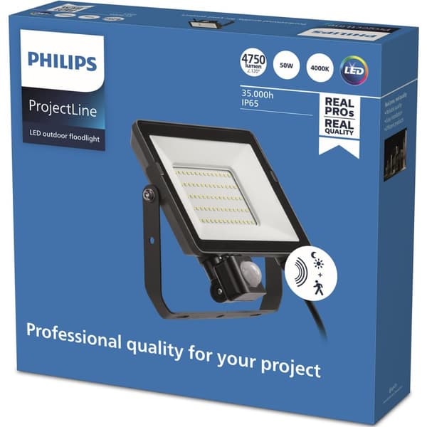 Philips ProjectLine-flomlys 50W 4750lm med sensor