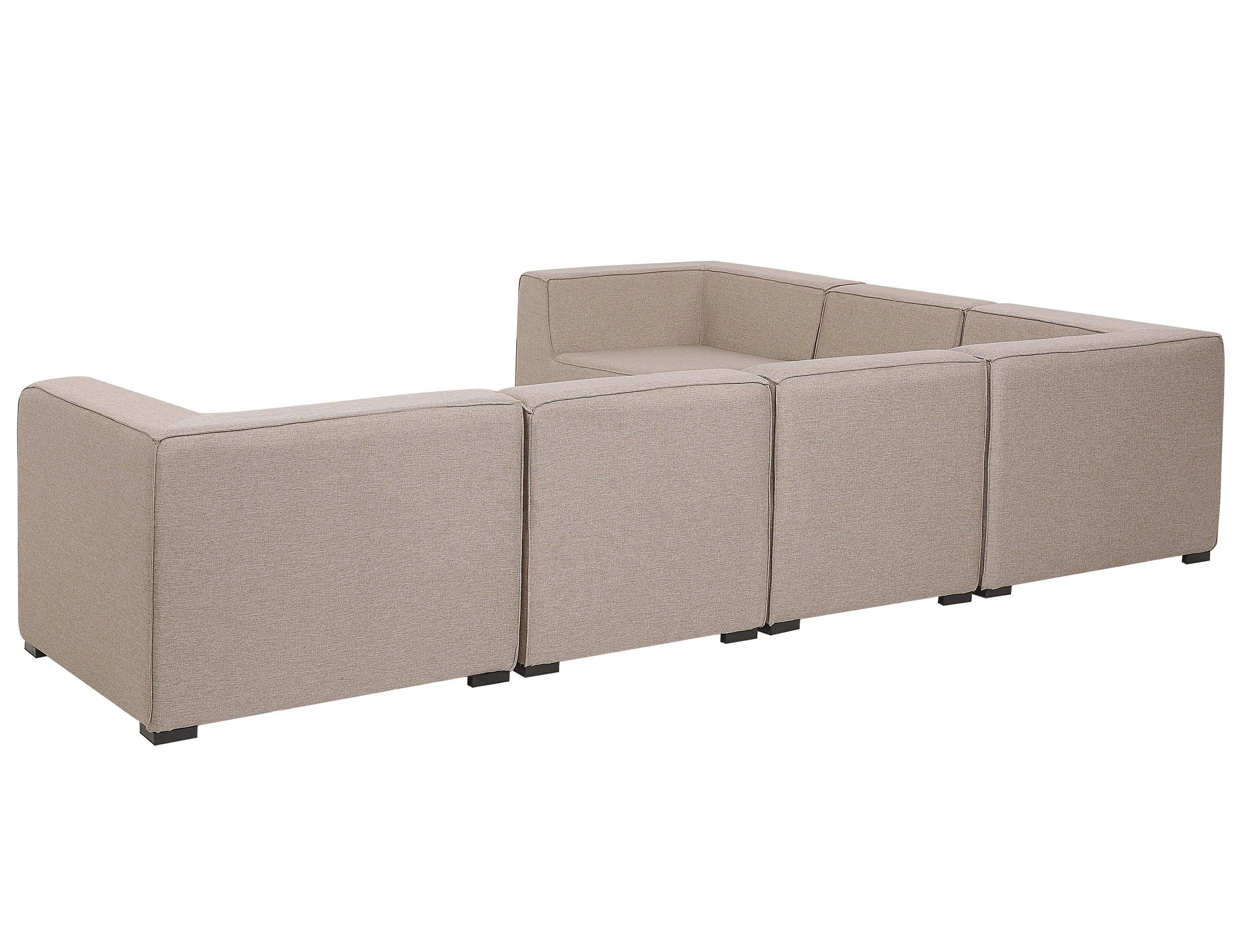 Tuin hoekbank met ottomaan 7-zits AREZZO rechtszijdig modulair Beige