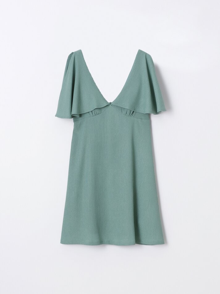 Vestido de verão com babados - Verde Grama