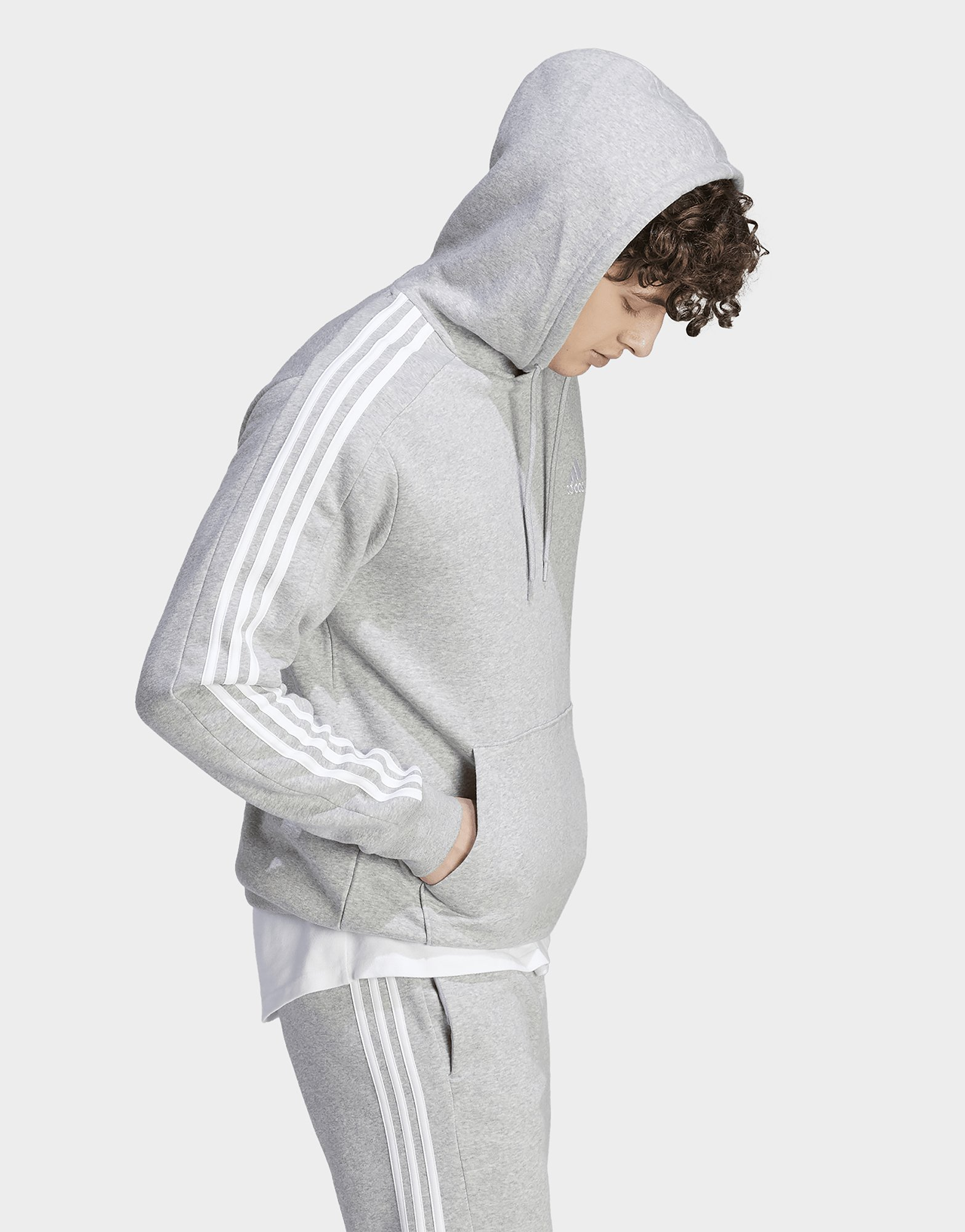 adidas Sweat-shirt à capuche en molleton à 3 bandes Essentials