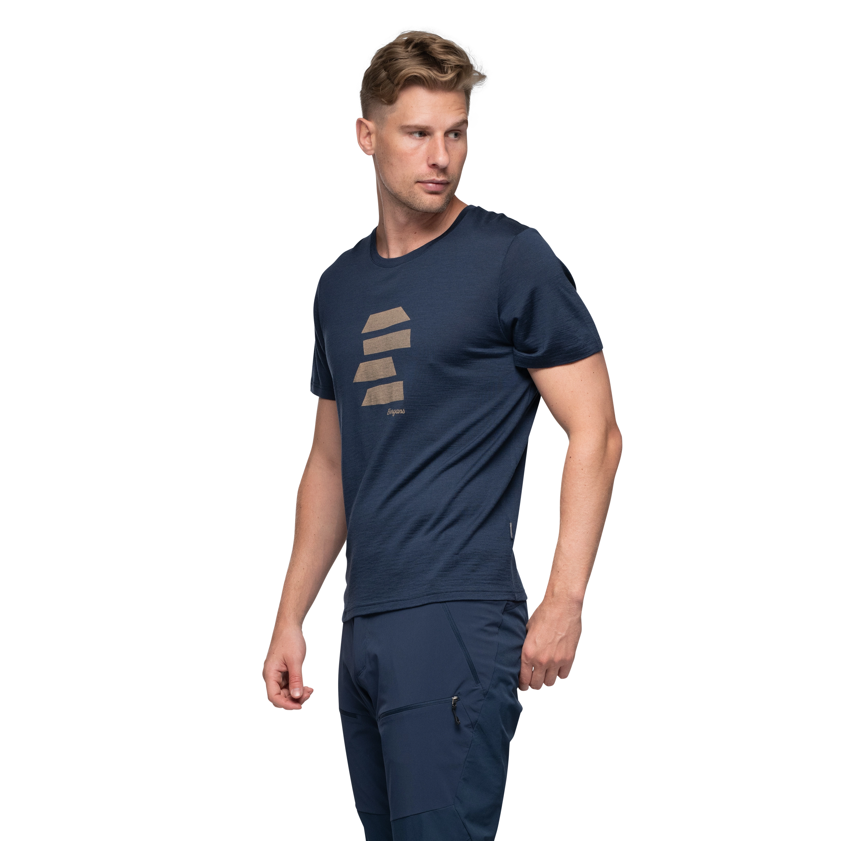 Rabot Mount Wool Tee Men Navy Blue