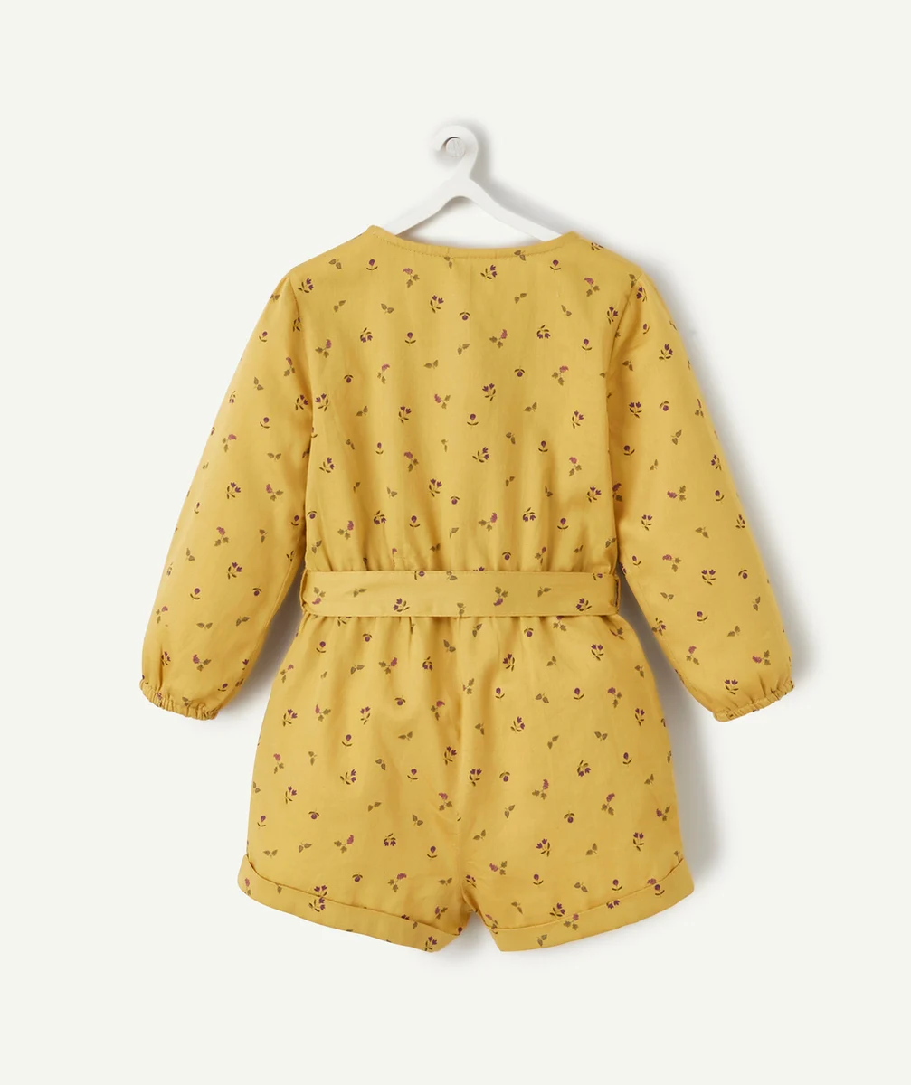 COMBISHORT BÉBÉ FILLE JAUNE AVEC IMPRIMÉ FLEURI