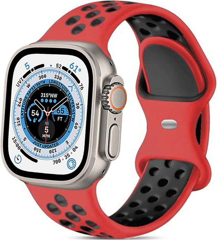 Apple Watch Ultra sport bandje (rood/zwart)