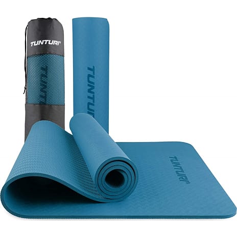 Tunturi yogamåtte 8 mm 183 x 61 cm - mørkeblå