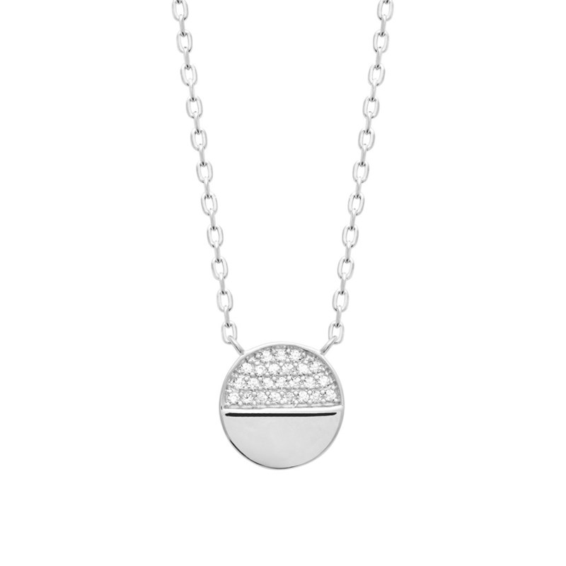 Collier Femme - Argent 925 - Oxyde de zirconium - Longueur : 45 cm