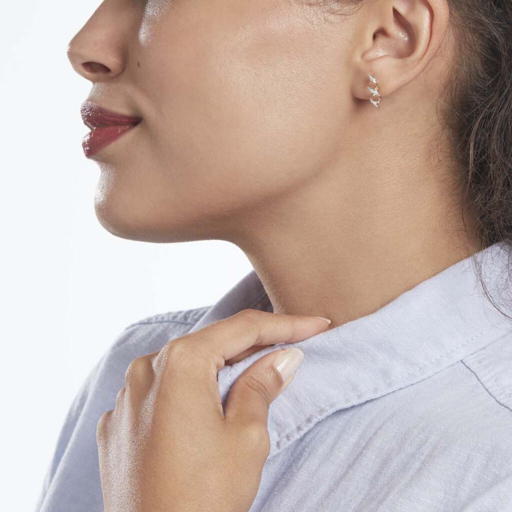 Boucles D'oreilles Or Jaune Serj Oxydes De Zirconium
