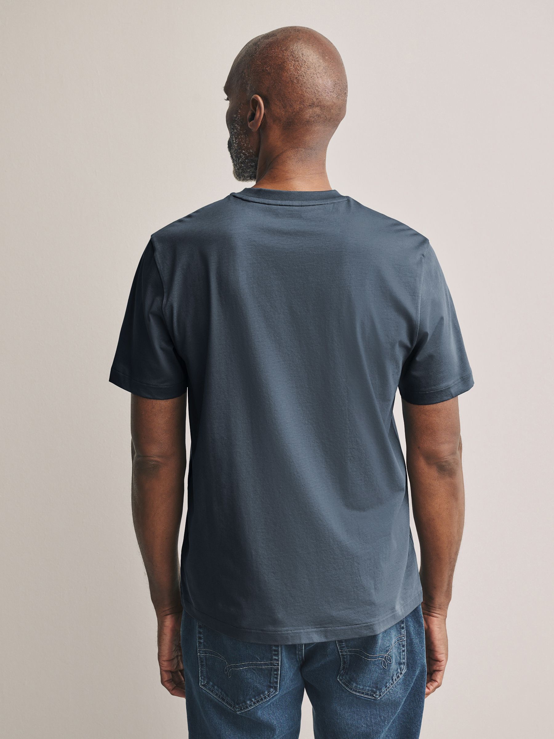 Leisteen grijs - Normale Pasvorm - Signature SUPIMA® Cotton Crew Neck T-Shirt