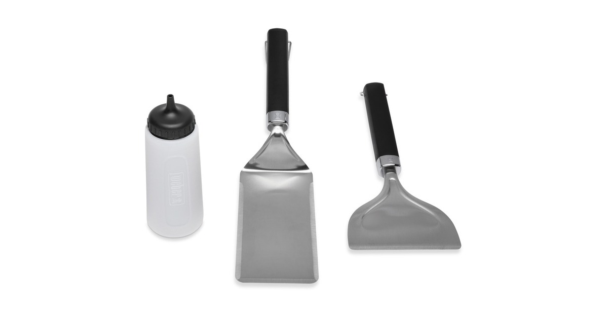 WeberStarterset voor de Plancha spatel  (Roestvrij staal/zwart, 3-delig)
