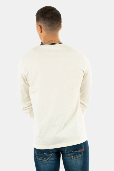 tee shirt manches longues fred perry twin tipped 560 ecru