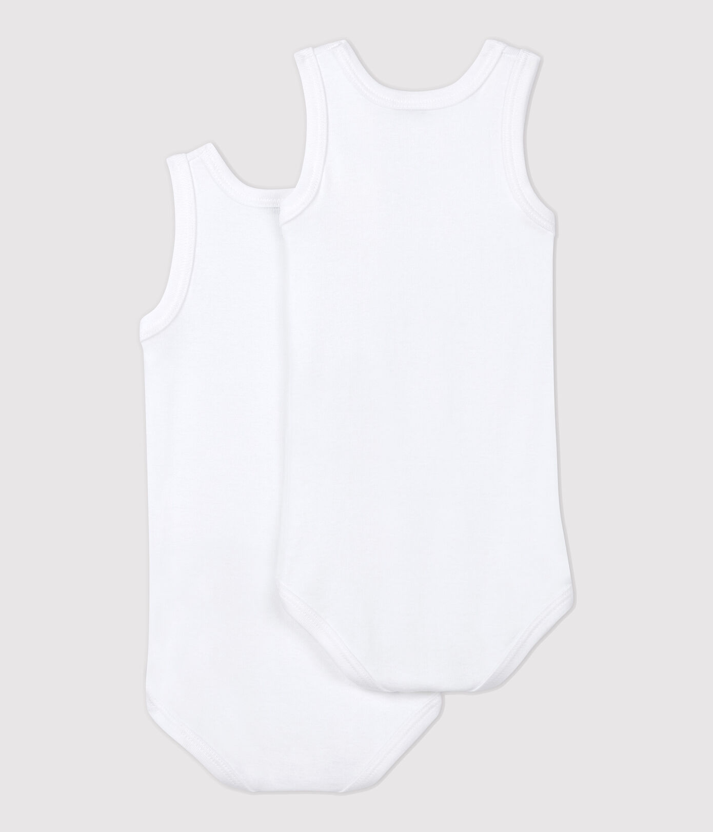 Lot de 2 bodies blancs sans manches bébé