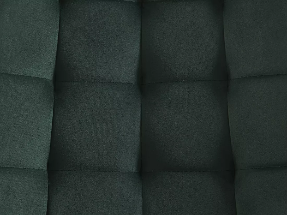 Lot de 6 chaises matelassées - Velours et métal noir - Vert - OLLUA