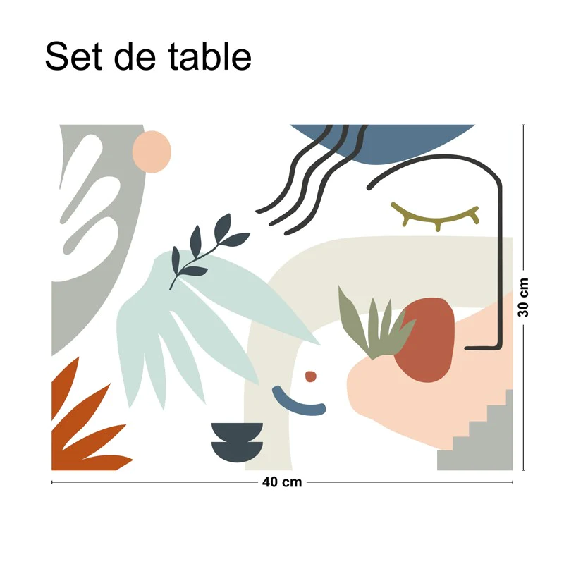 Lot de 4 sets de table L 40xl 30cm - FACE 99deco