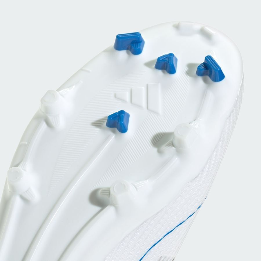 adidas F50 League Laceless FG/AG Polar Victory - Blanc/Argenté/Bleu