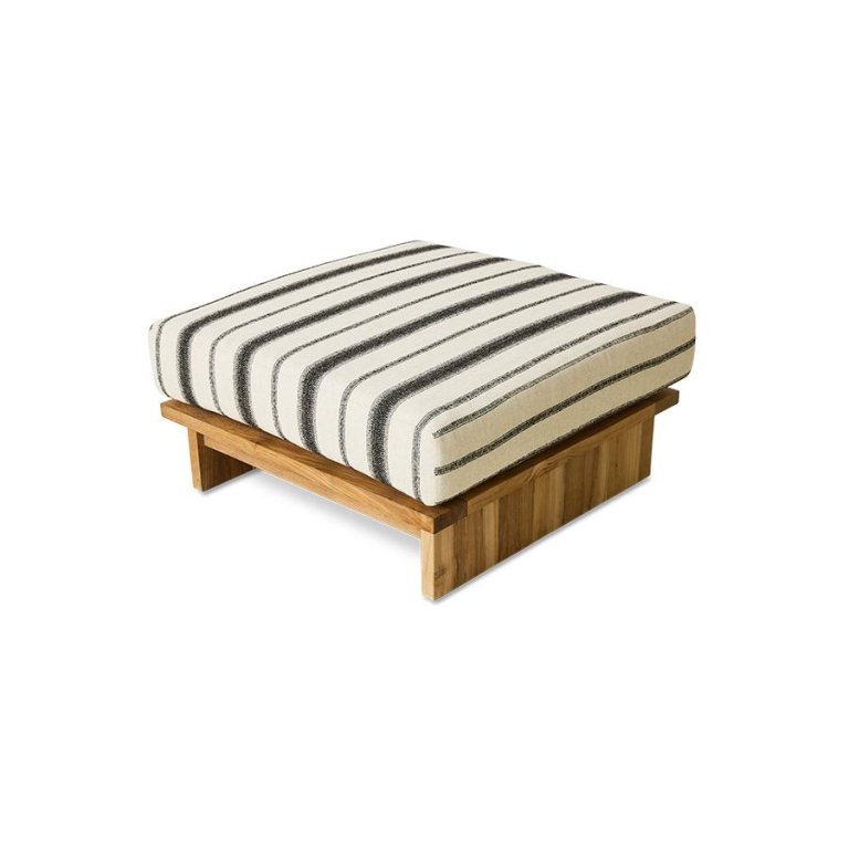 HKliving Outdoor Teak hocker Chalkstripe
