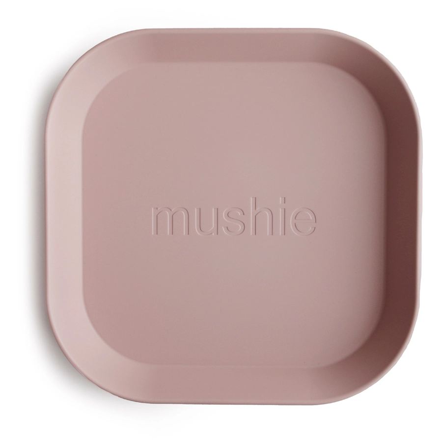 mushie Teller eckig 2 Stück, Blush