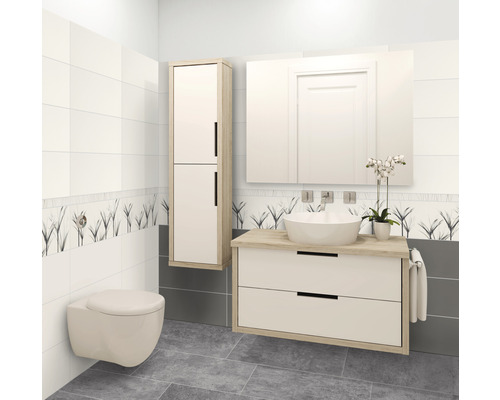 Steengoed wandtegel Satin bianco 20 x 50 cm