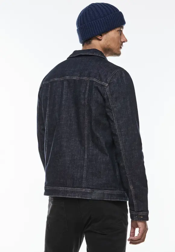 Casual Fit Jeansjacke - dark blue rinsed wash