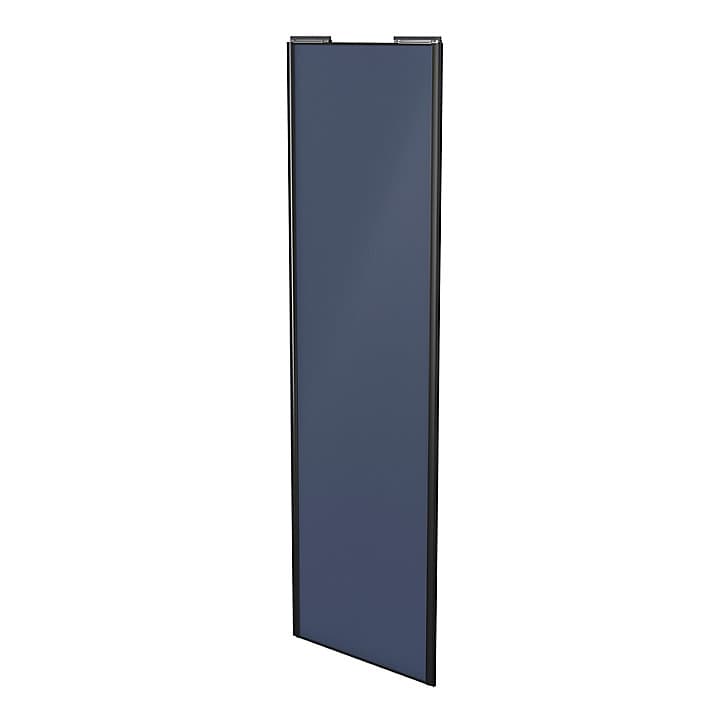 Porte de placard coulissante bleu profil noir GoodHome Arius H. 248,5 x L. 92.2 cm + amortisseurs