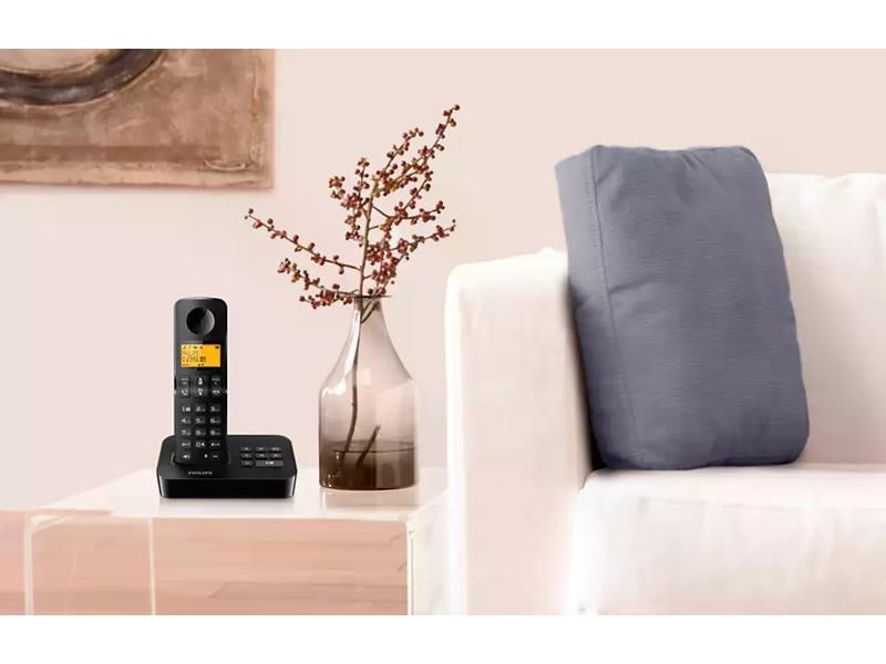 Philips Schnurlostelefon D2651B Schwarz Schnurlostelefon mit Anrufbeantworter