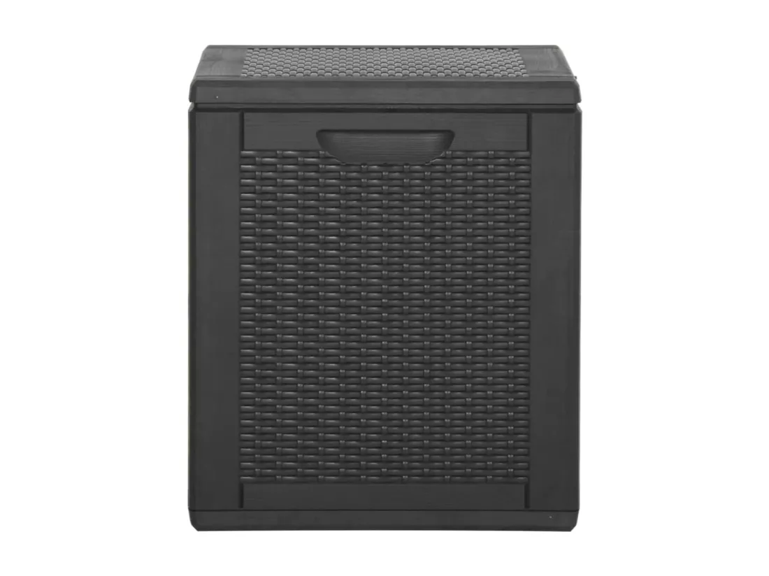 Boîte de rangement de jardin 90 L Noir PP Rotin