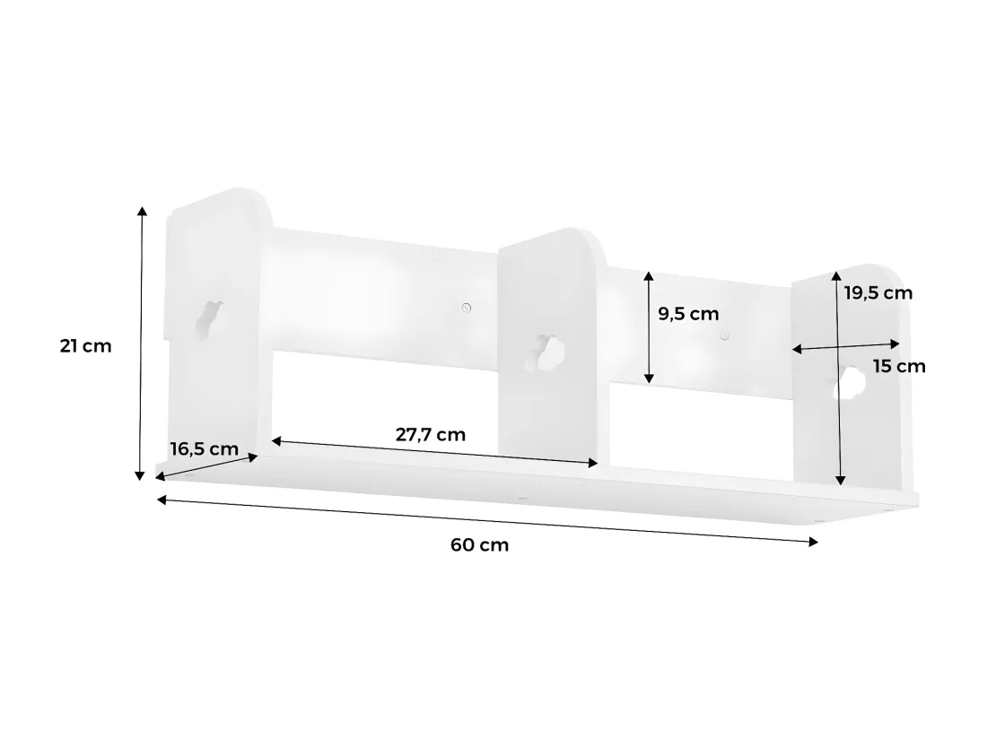 Étagère murale verte rangement chambre enfant 60cm