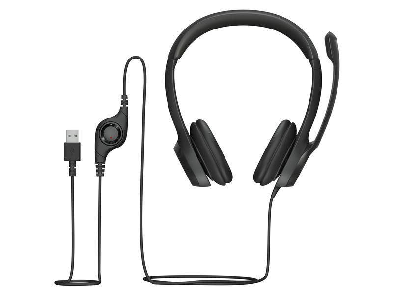 Logitech Headset H390 USB Stereo USB-A Computer-Headset mit kristallklarem Audio und praktischen Bedienelementen am Kabel
