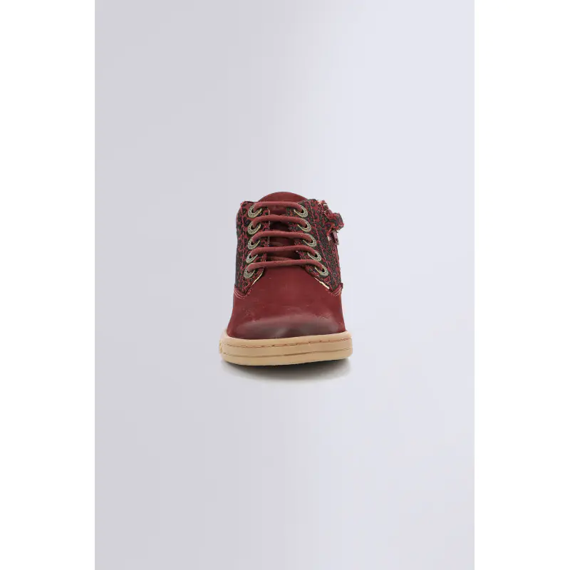 TACKLAND BORDEAUX LEOPARD (24-36) BOTTINES Cuir Fille