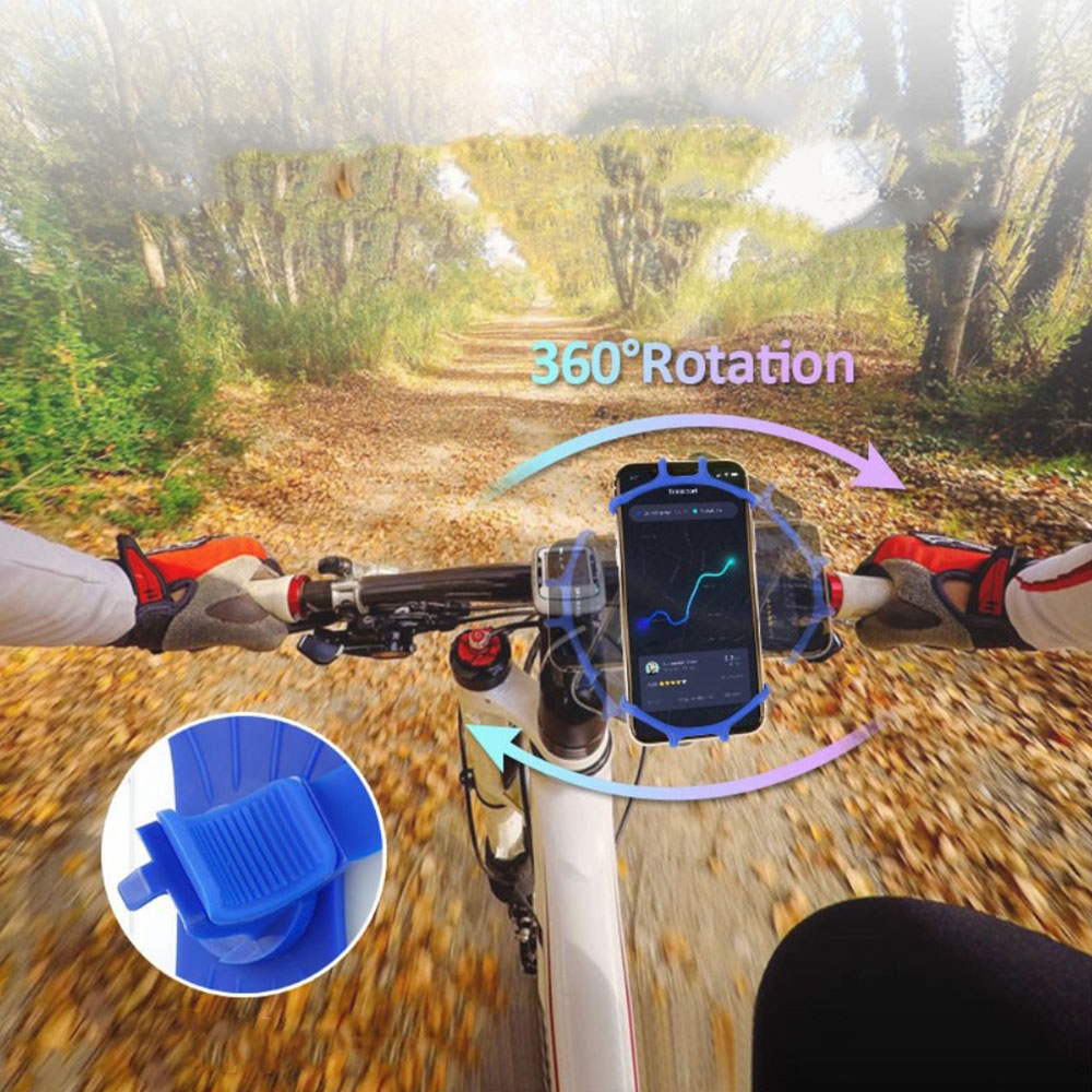 360° Universal Fahrrad Bike Velo Silikon Halterung Drehbar Handy / Smartphone (4