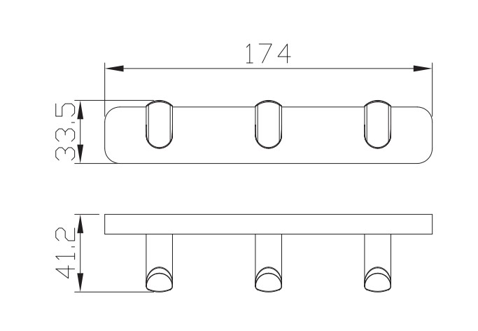 Eastbrook Asti messing handdoekhaak triple messing geborsteld