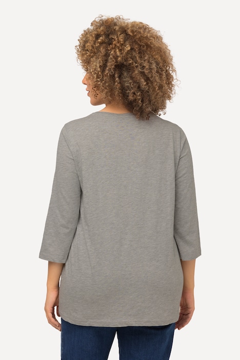 Weihnachts-Shirt, Pailletten, A-Linie, Rundhals, 3/4-Arm