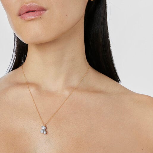 Colar Bold Bear com diamantes de 0,58 ct e ouro