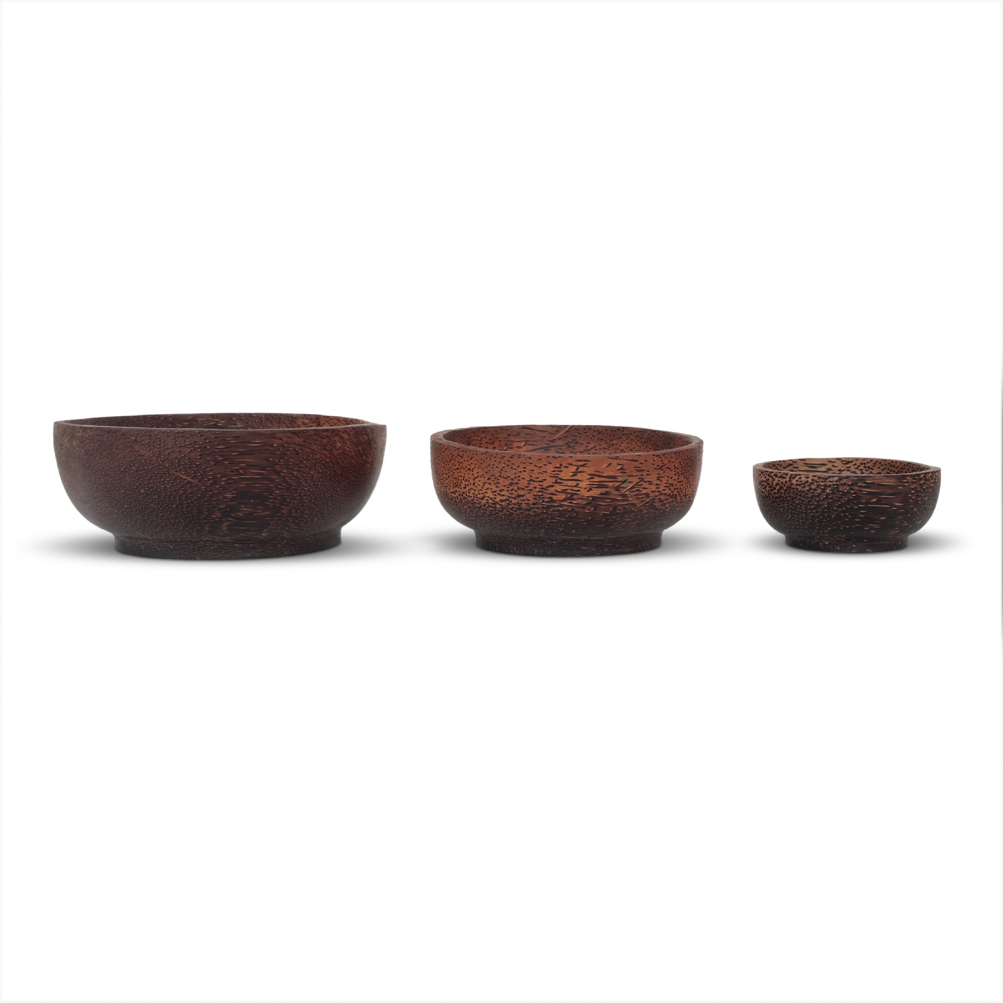 3er-Set Schalen aus Palmholz, Ø 8 - 15 cm von fischer's lagerhaus