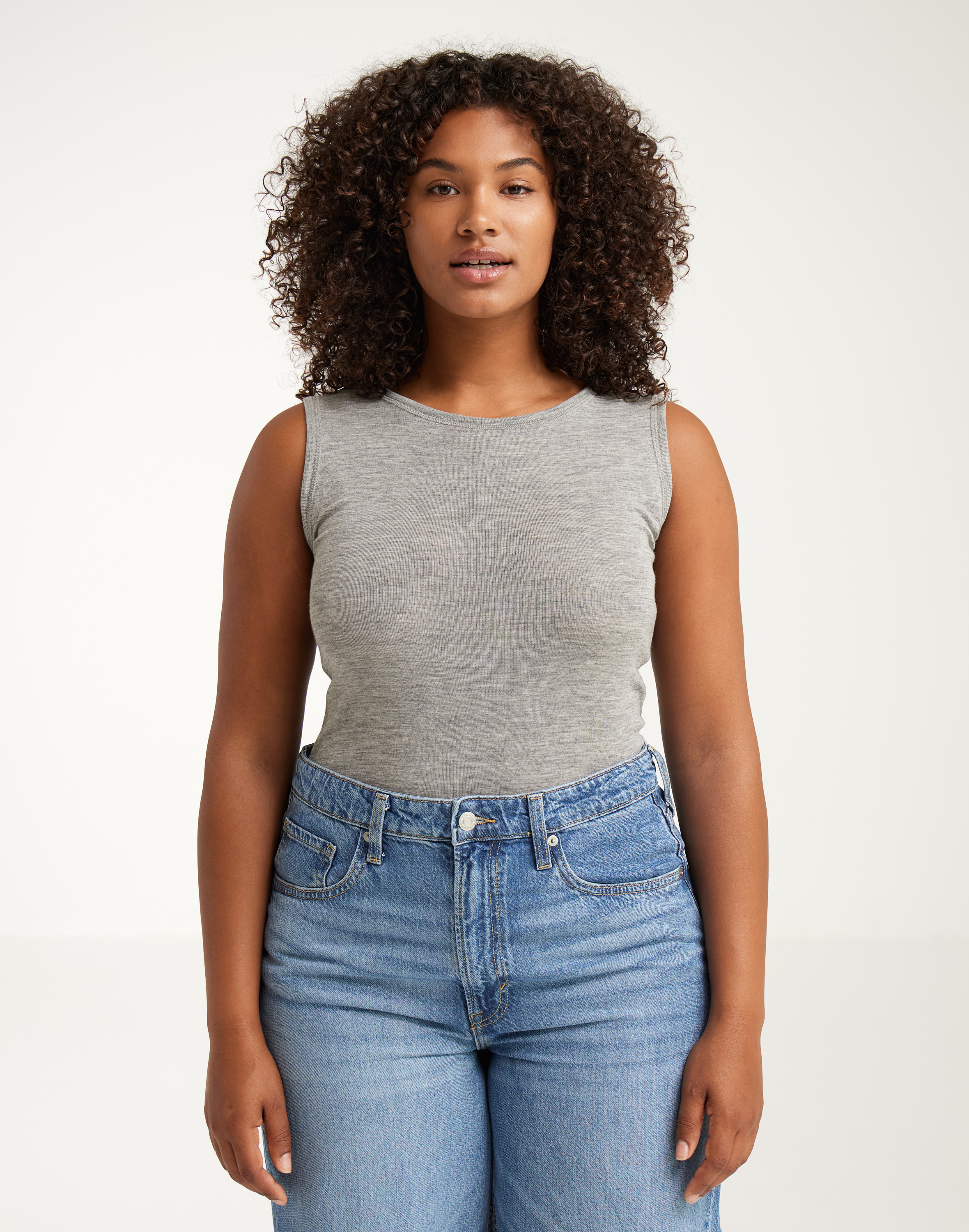 Tanktop van merinowol/zijde voor dames