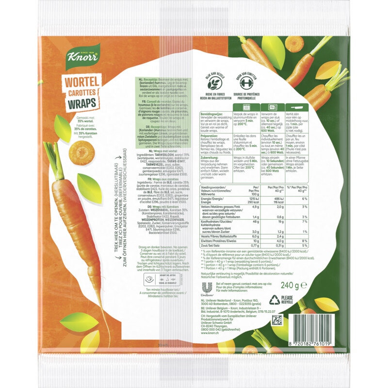 Knorr Wortel wraps met 35% wortel