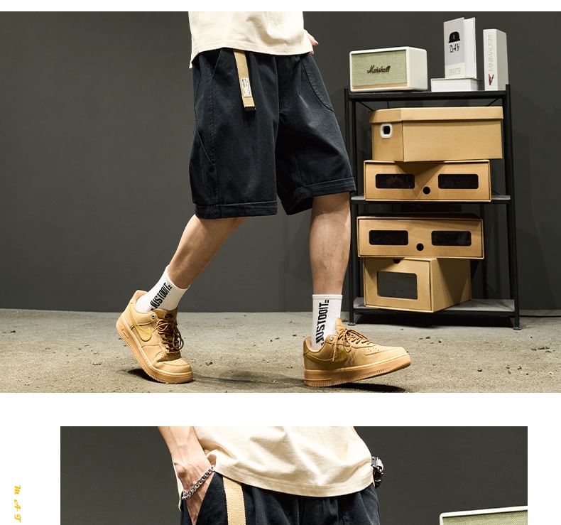 Redsinc - Mid Rise Washed Denim Shorts