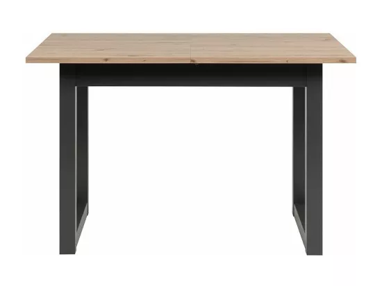 Table à manger extensible décor chêne et anthracite L120/160 cm - DENVER