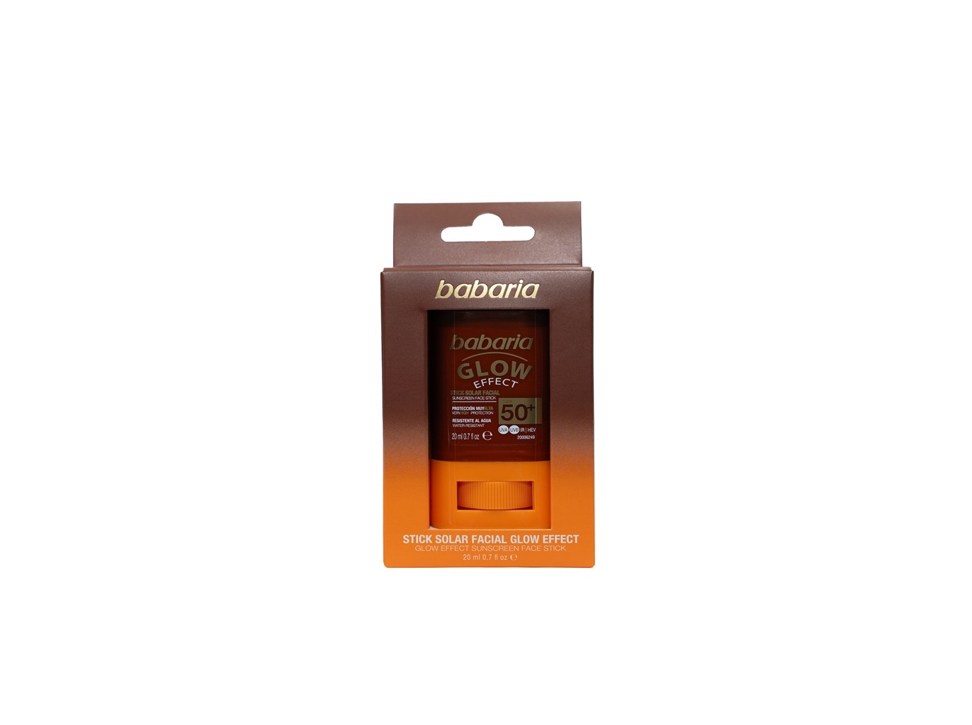 PROTETOR SOLAR FACIAL BABARIA STICK GLOW 20ML
