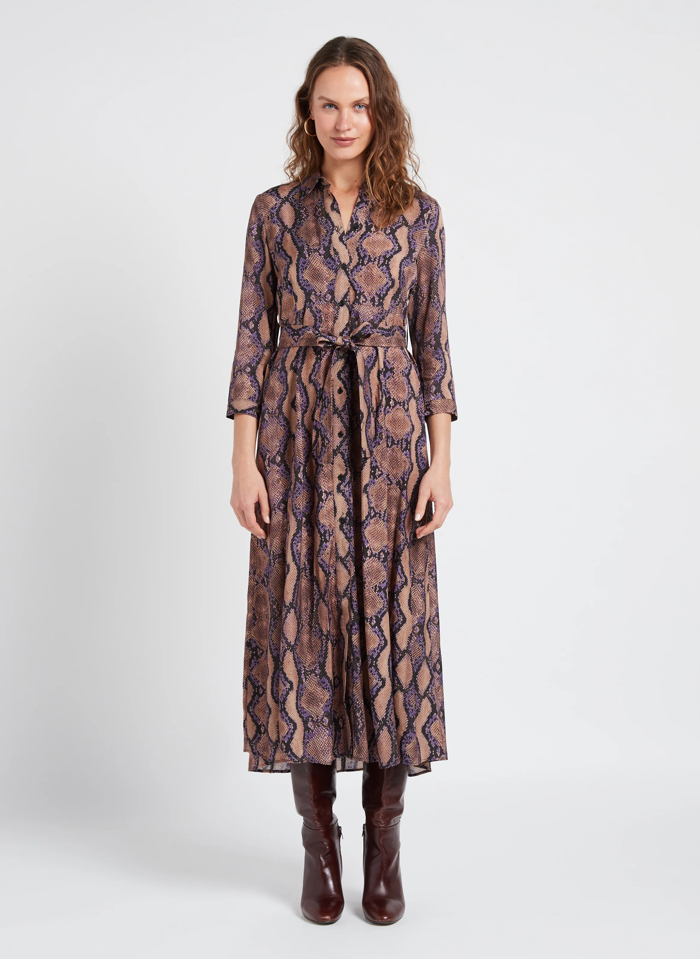 SUSHI - Robe chemise droite à imprimé | Multicolore
