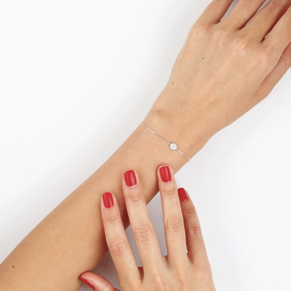 Bracelet Auxana Argent Blanc Oxyde De Zirconium