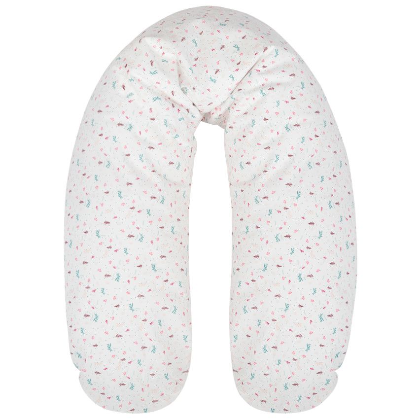 Housse coussin d'allaitement 160cm en popeline Poetic Nature - Ecru