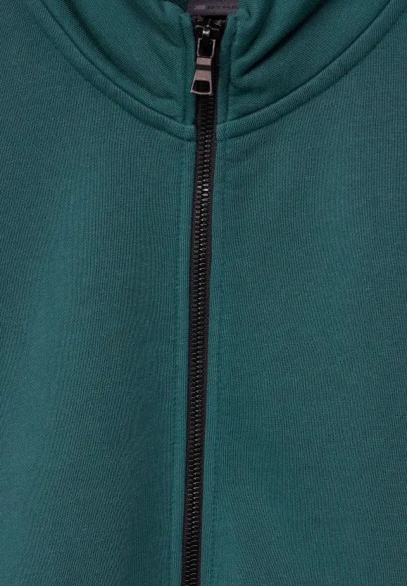 Softe gewaschene Sweatjacke - oxford green