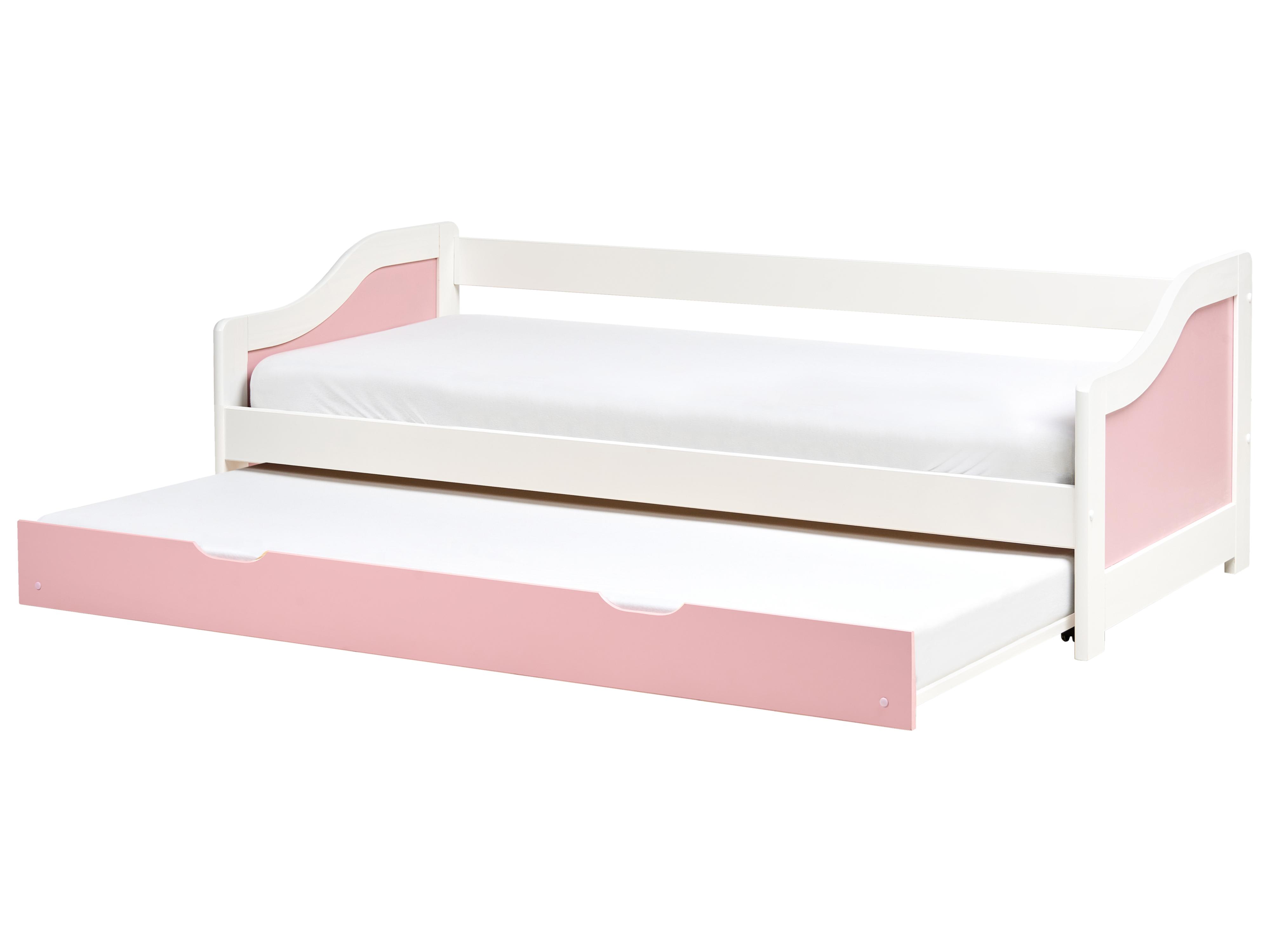 Onderschuifbed Dennenhout LUNERAY 90 x 200 cm Roze