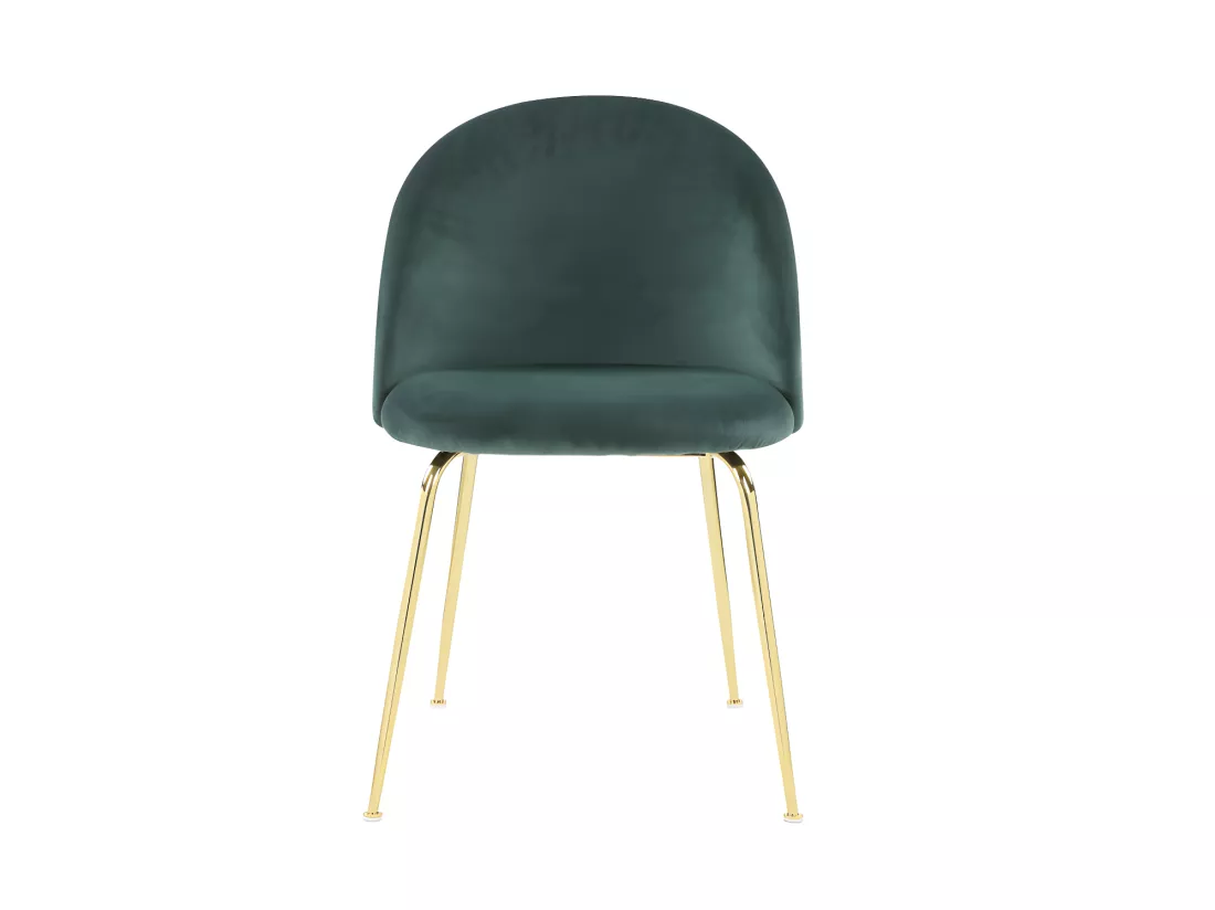 Lot de 2 chaises - Velours et acier inoxydable doré - Vert - MELBOURNE