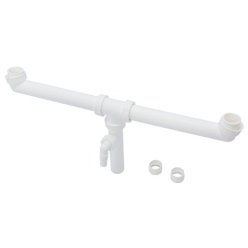 Sanivesk Duploafvoer Gelijk 6/4x40mm Wit