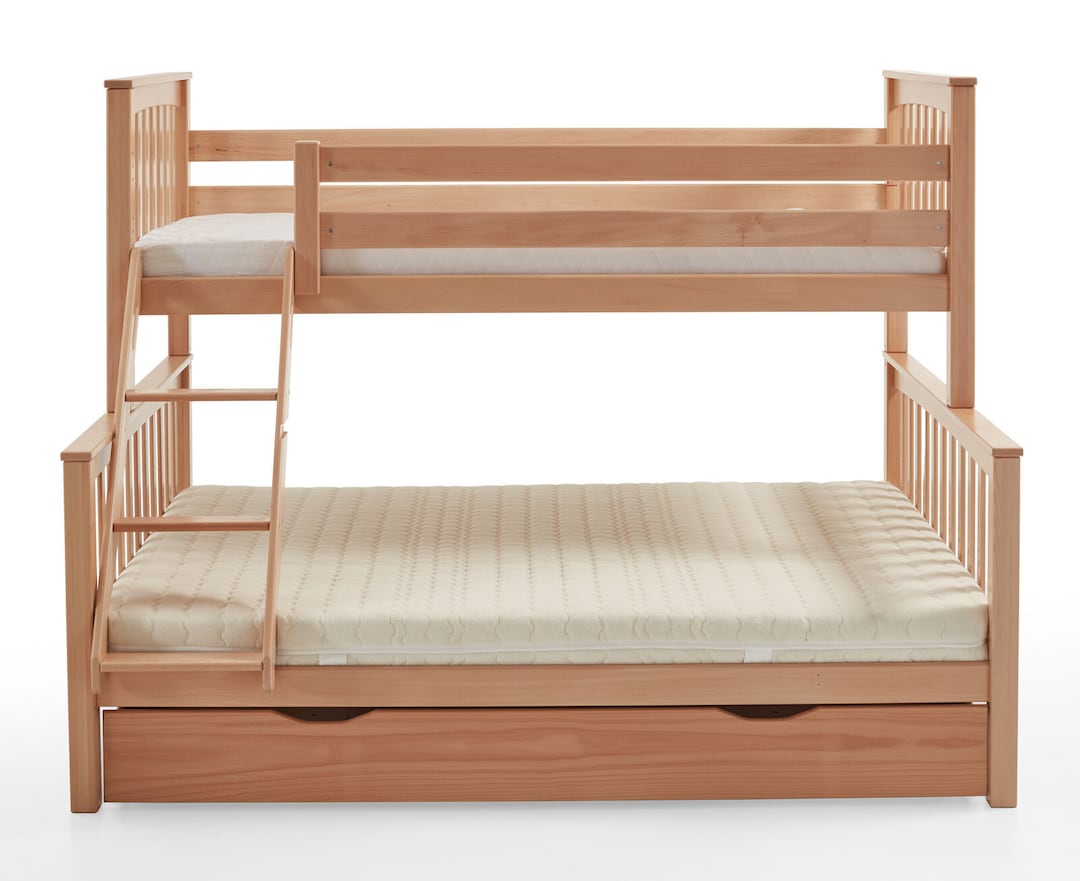 Etagenbett 140 x 200 cm mit Bettkasten braun