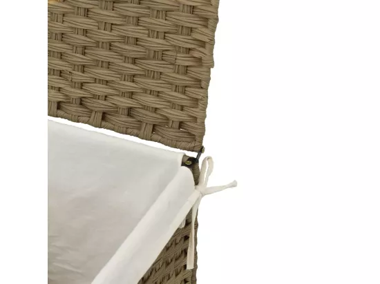 Panier à linge avec couvercle 46x33x60 résine tressée