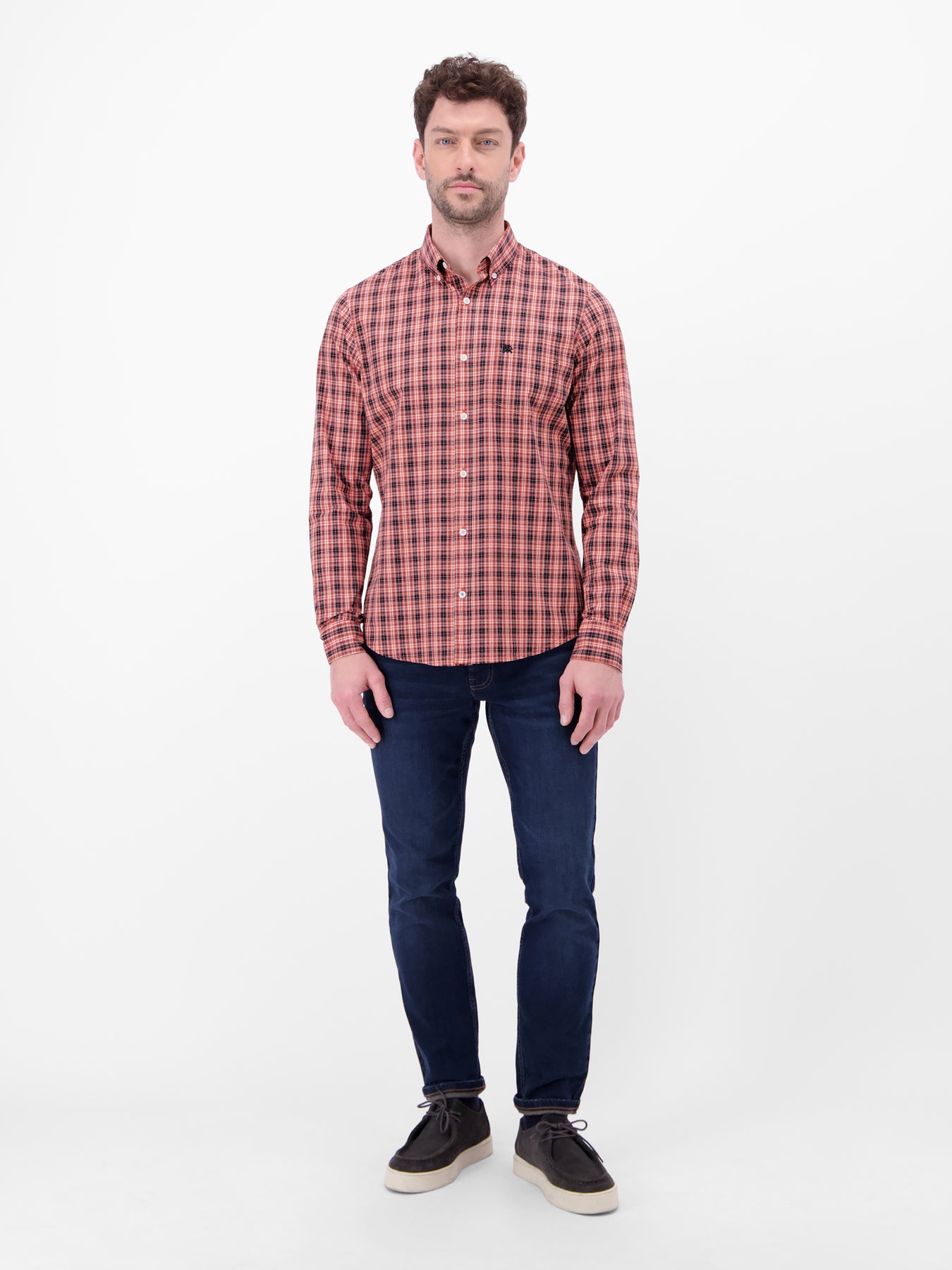 Karohemd mit Button-Down-Kragen