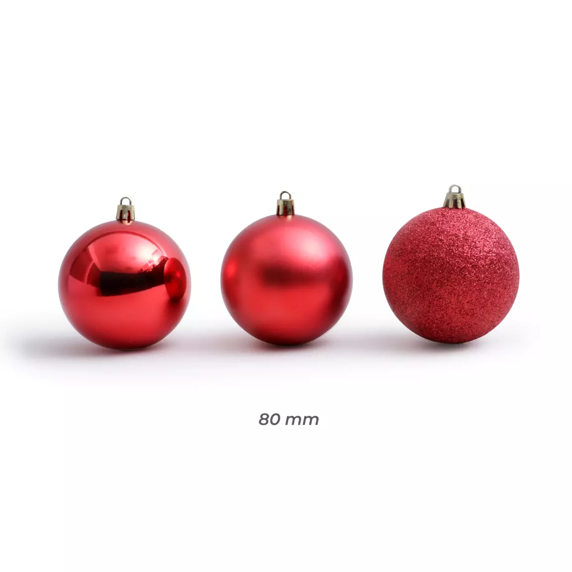 Lot de 30 boules de Noël (D80 mm) New Alpine Rouge