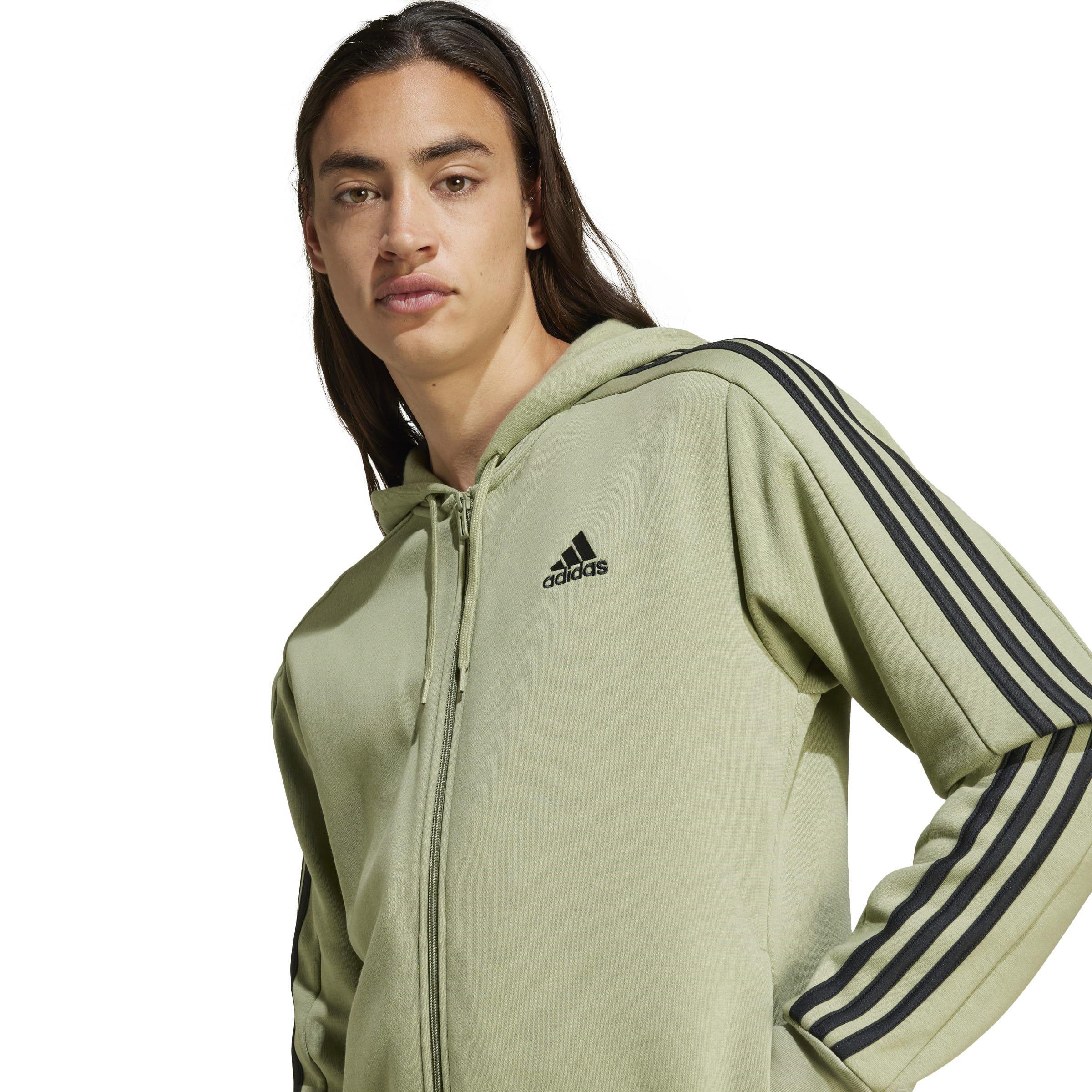 adidas Essentials Fleece 3-Stripes Full-Zip Hoodie Mens